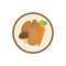 Potato soup round vector illustration icon