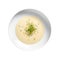 Potato Soup On White Plate On A White Background