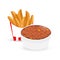 potato wedges and chili and cheese illustration