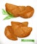 Potato wedges. French fries. 3d vector icon set