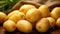 potatoes adorned by water droplets