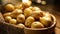 potatoes adorned by water droplets