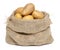 Potatoes in a burlap bag