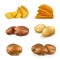 Potatoes and chips vector icons