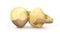 Potatoes chopped  on white background