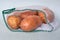 Potatoes in ecological packaging. Reusable bags for vegetables and fruits. Shopping in the store. Caring for the Earth. Eco-