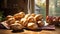 Potatoes in the kitchen bathed in the gentle morning light, promising a delicious homemade breakfast