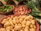 Potatoes and leeks at Corvallis Farmers Market, Oregon