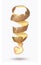 Potatoes peel spiral upright on white background