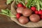 Potatoes with radishes