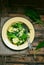 Potatoes ,ramson and green pea spring salad