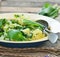 Potatoes ,ramson and green pea spring salad