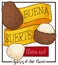 Potatoes with Ribbon for Colombian New Year Traditional Omen, Vector Illustration