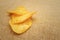 Potatoes sheet on background of brown wooden