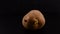 Potatoes spinning on a black background