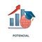 Potencial icon. 3d illustration from business training collection. Creative Potencial 3d icon for web design, templates