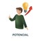 Potencial icon. 3d illustration from personal productivity collection. Creative Potencial 3d icon for web design