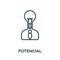 Potencial icon from business training collection. Simple line Potencial icon for templates, web design and infographics