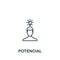 Potencial icon. Line simple icon for templates, web design and infographics