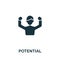 Potencial icon from personal productivity collection. Simple line Potencial icon for templates, web design and infographics