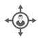 Potential client, target audiences icon. Gray vector graphics