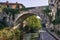 Potes mediaeval town with bridge and Deva river in its path.