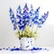 Potful of Love: A Captivating Watercolor Delphiniums Collection AI Generated