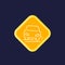 pothole line icon with car on the road, vector