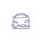 pothole line icon with a car, vector