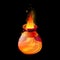 Potion bottle with fire flames, game interface