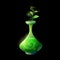 Potion bottle with green sprout vector glass flask