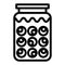 Potion bottle line icon. Bank with eyeballs vector illustration isolated on white. Magic potion outline style design