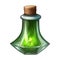 Potion bottle with magic elixir, cartoon glass flask with colorful glowing liquid and corkwood plugs. Witch poison gui or ui game