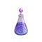 Potion bottle with vortex in purple liquid, icon