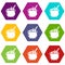 Potion icons set 9 vector