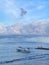 Potrait of a boat with view at Matahari Terbit Beach, Sanur Bali