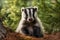 Potrait of cute adorable badger. AI Generative