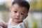 Potrait image of adorble and cute happy Asian Chinese baby boy