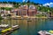 Potrait image of beautiful Omkareshwar Jyotirlinga Temple on the banks of Narmada river in Omkareshwar, Madhyapradesh, India