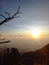 Potret view sunset mount merbabu