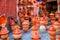 Pots of terra cotta and stoneware for the traditional delicious dishes Tajine and Couscous