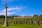 Potsdam, Germany - Panoramic view of the Sanssouci summer palace and wine garden in the Sanssouci Park