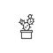 Potted cactus outline icon