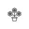 Potted flower outline icon