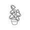 Potted monstera palm plants line style icon