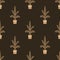 Potted olive tree seamless patter on dark background. Vector seamless pattern for packaging, wallpapers, and cards