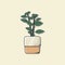 Potted Plant in Flat Image vector for environment project