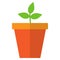 Potted plant growing stage icon, vector illustration