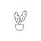 Potted Plant for House Interior Design Vector Icon