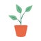 Potted plant interior decoration flat style icon